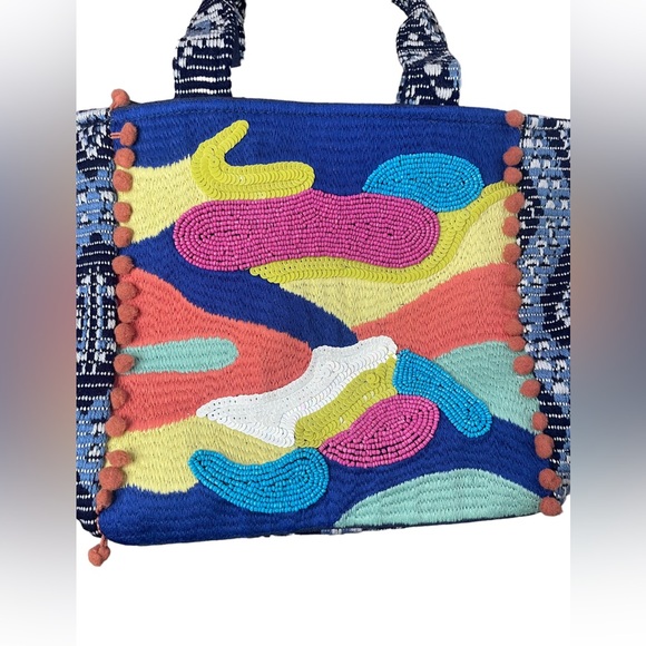 America & Beyond Hand-woven jacquard Mini Tote NWT - Picture 3 of 16